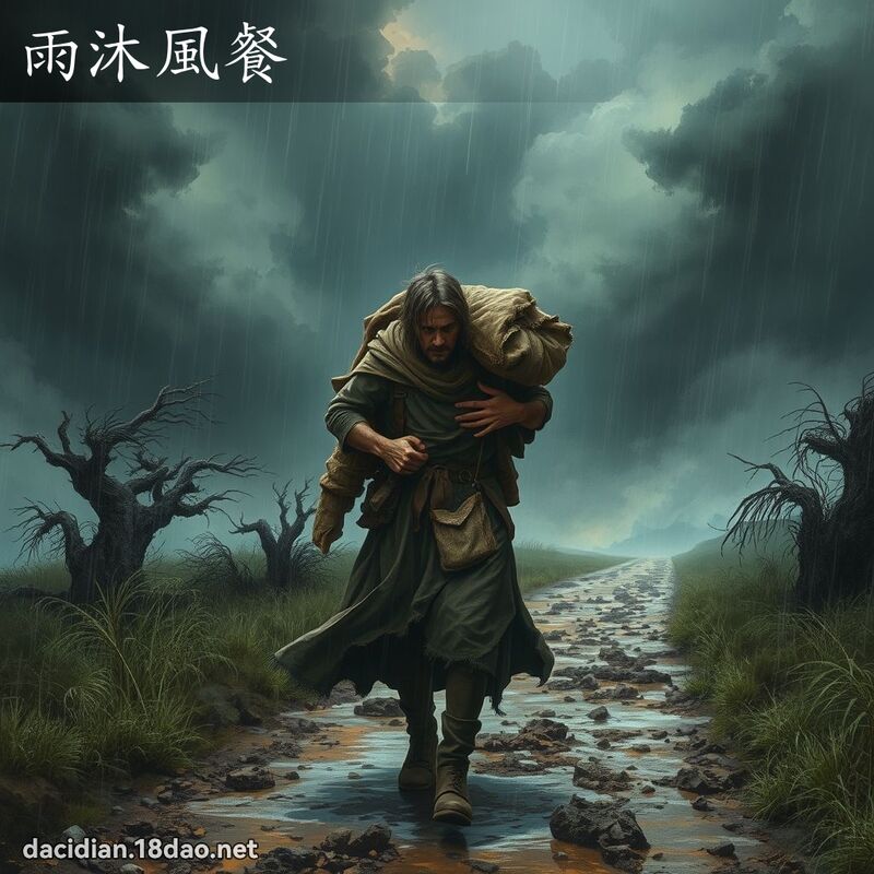雨沐風餐 - 國語大辭典配圖