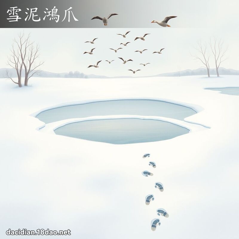 雪泥鸿爪 - 国语大辞典配图