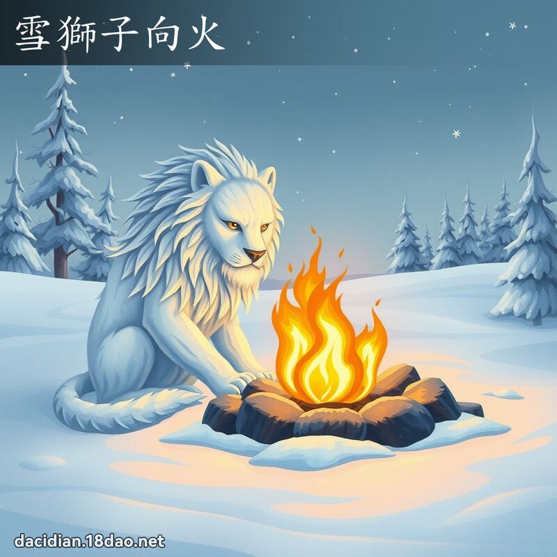 雪狮子向火 - 国语大辞典配图
