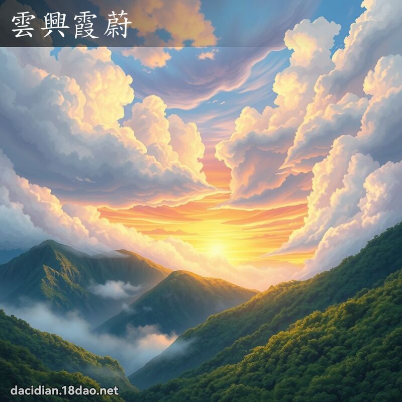 雲興霞蔚 - 國語大辭典配圖