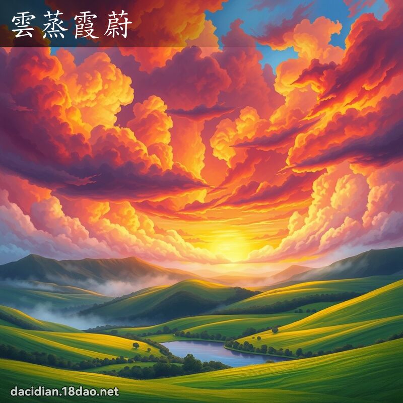 雲蒸霞蔚 - 國語大辭典配圖