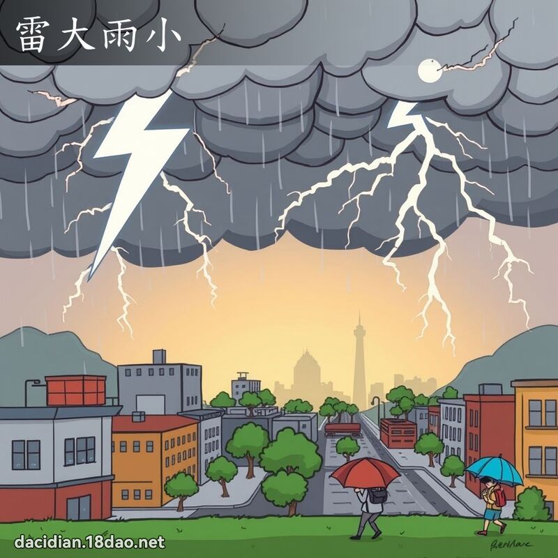 雷大雨小 - 国语大辞典配图