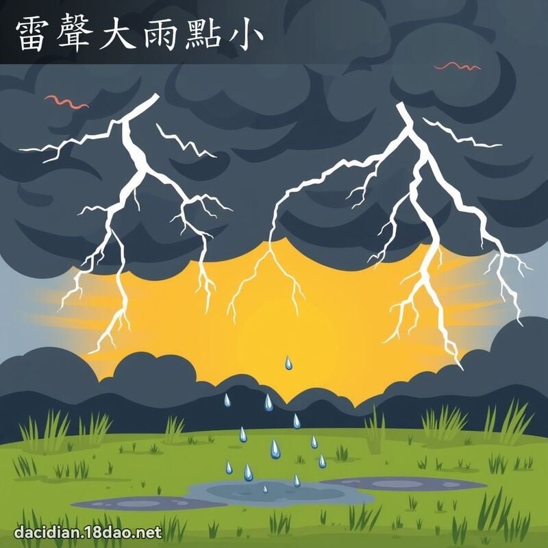 雷聲大雨點小 - 國語大辭典配圖