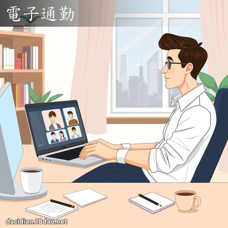電子通勤 - 國語大辭典配圖