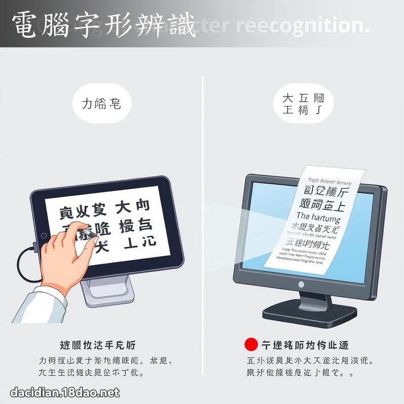 電腦字形辨識 - 國語大辭典配圖