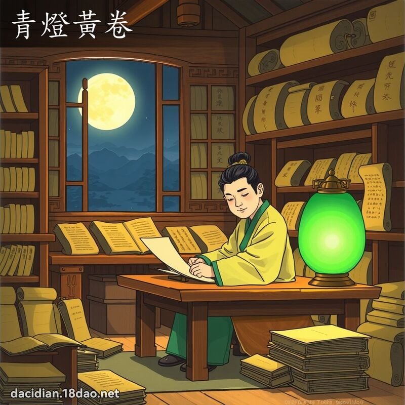 青灯黄卷 - 国语大辞典配图