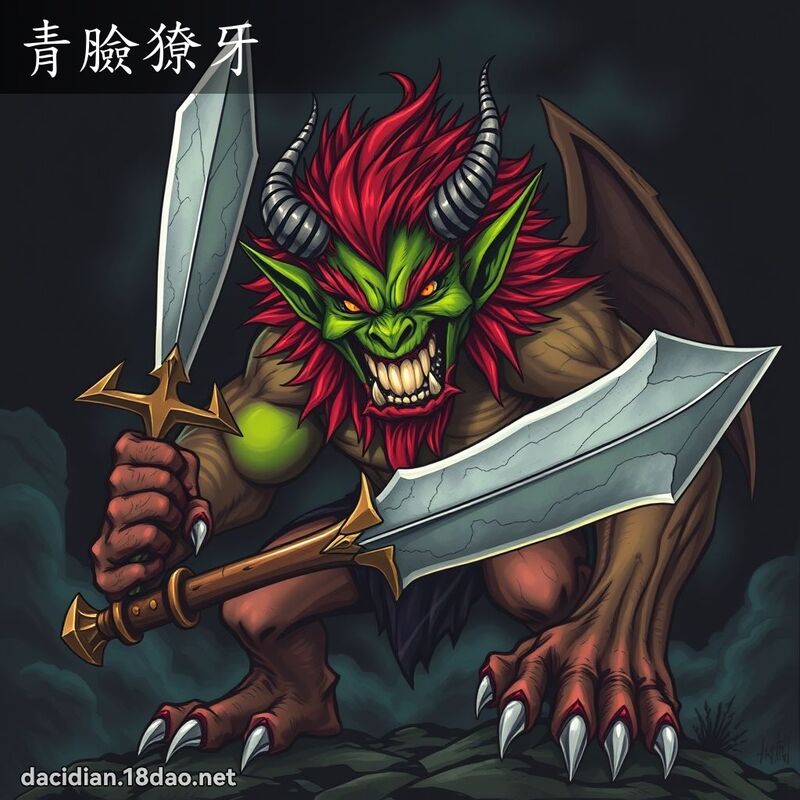 青臉獠牙 - 國語大辭典配圖