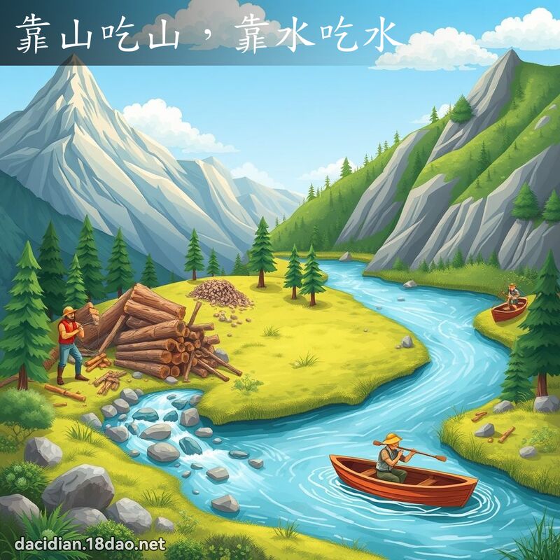 靠山吃山，靠水吃水 - 國語大辭典配圖