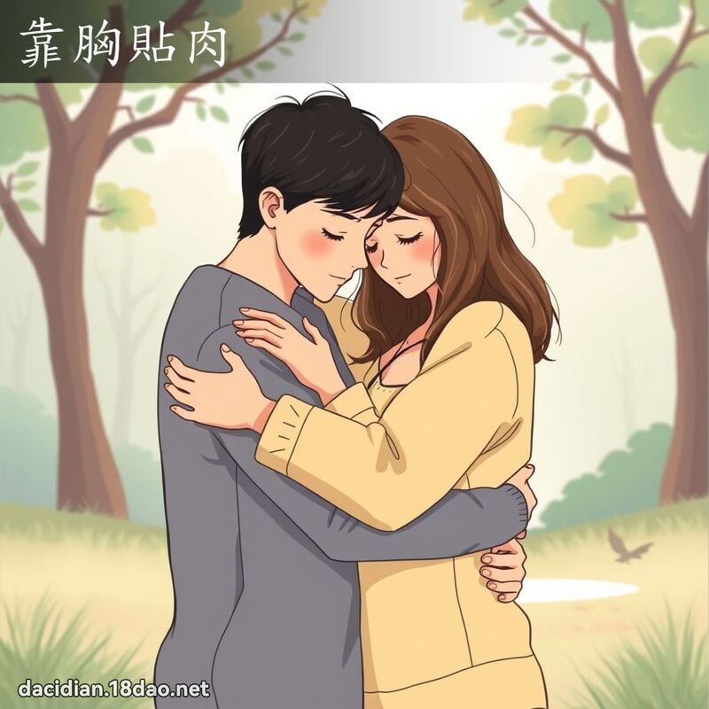 靠胸贴肉 - 国语大辞典配图