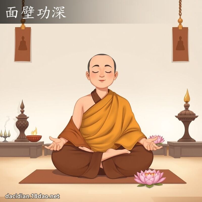 面壁功深 - 國語大辭典配圖