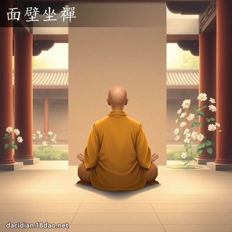 面壁坐禪 - 国语大辞典配图