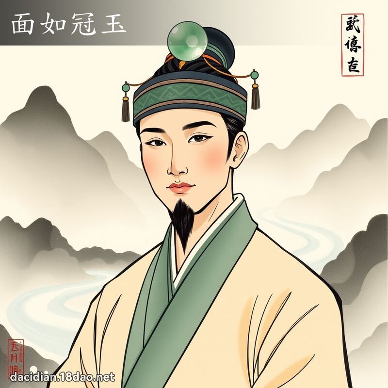 面如冠玉 - 國語大辭典配圖