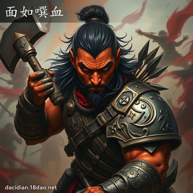 面如噀血 - 國語大辭典配圖