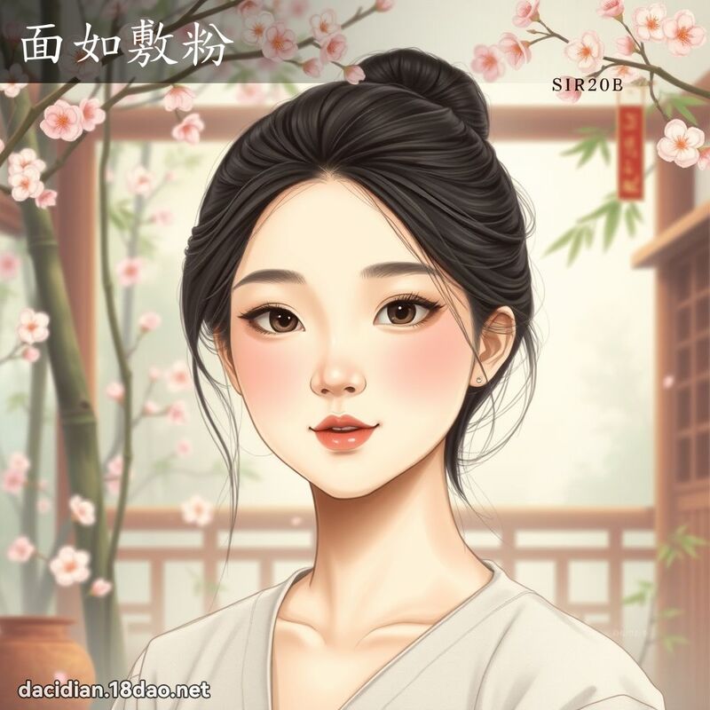 面如敷粉 - 國語大辭典配圖