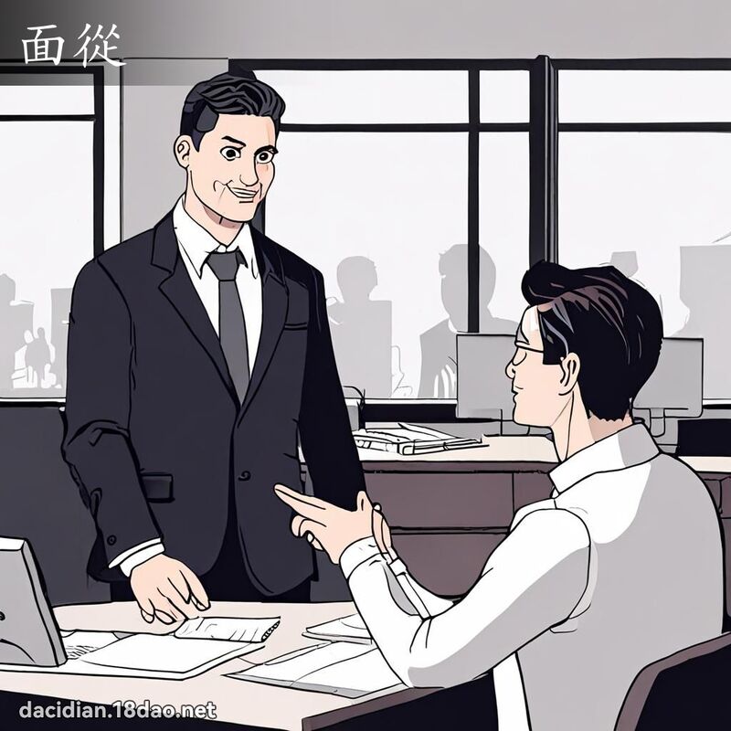 面从 - 国语大辞典配图