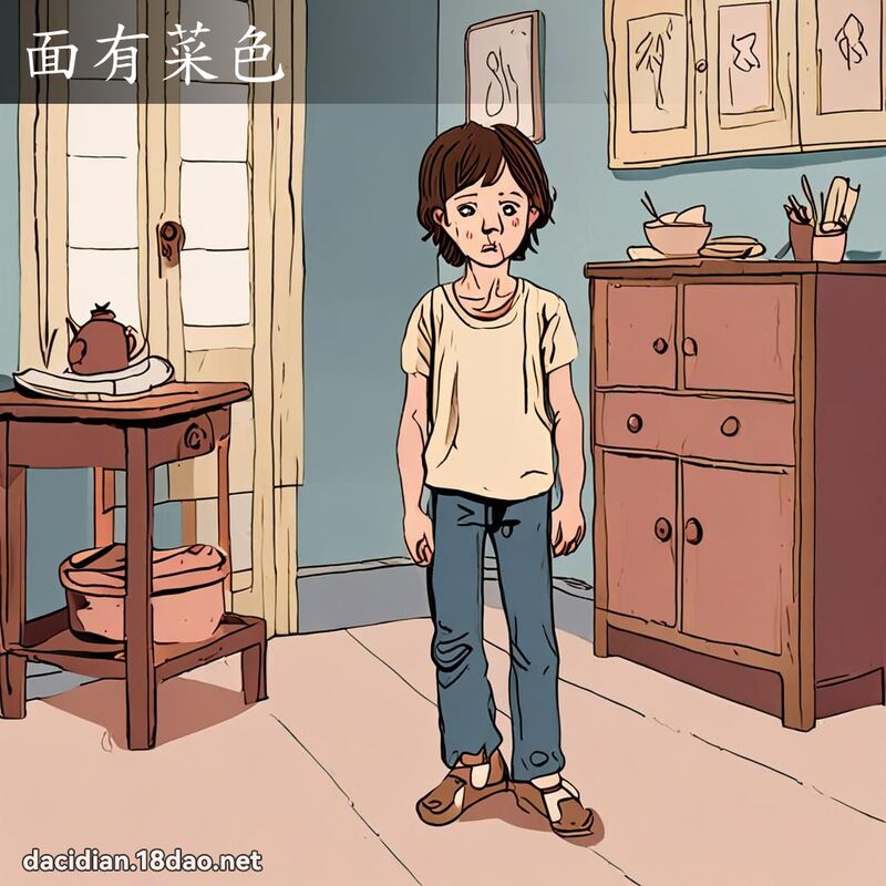 面有菜色 - 国语大辞典配图