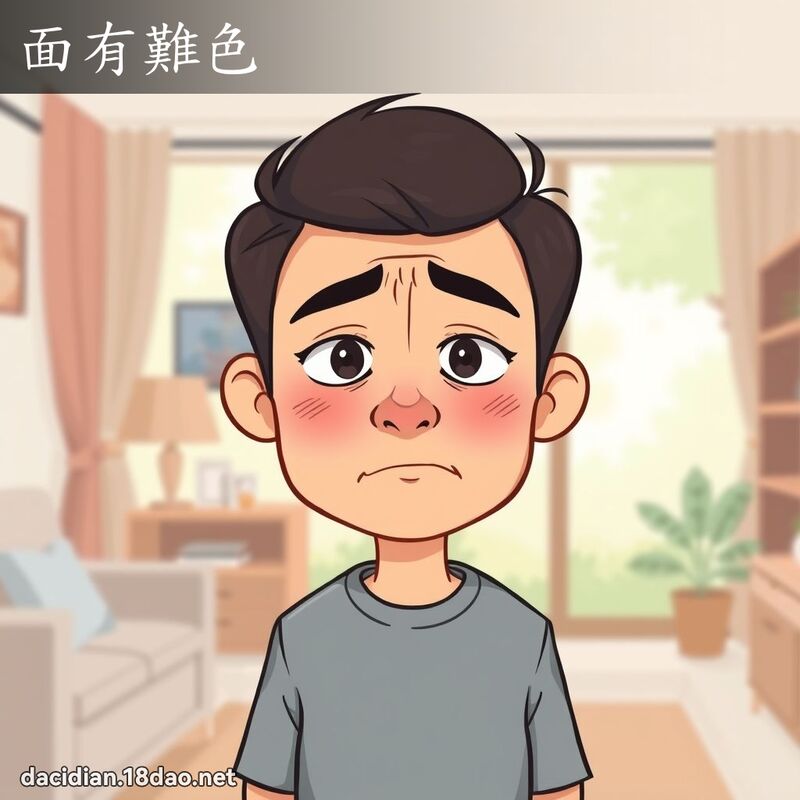 面有難色 - 國語大辭典配圖