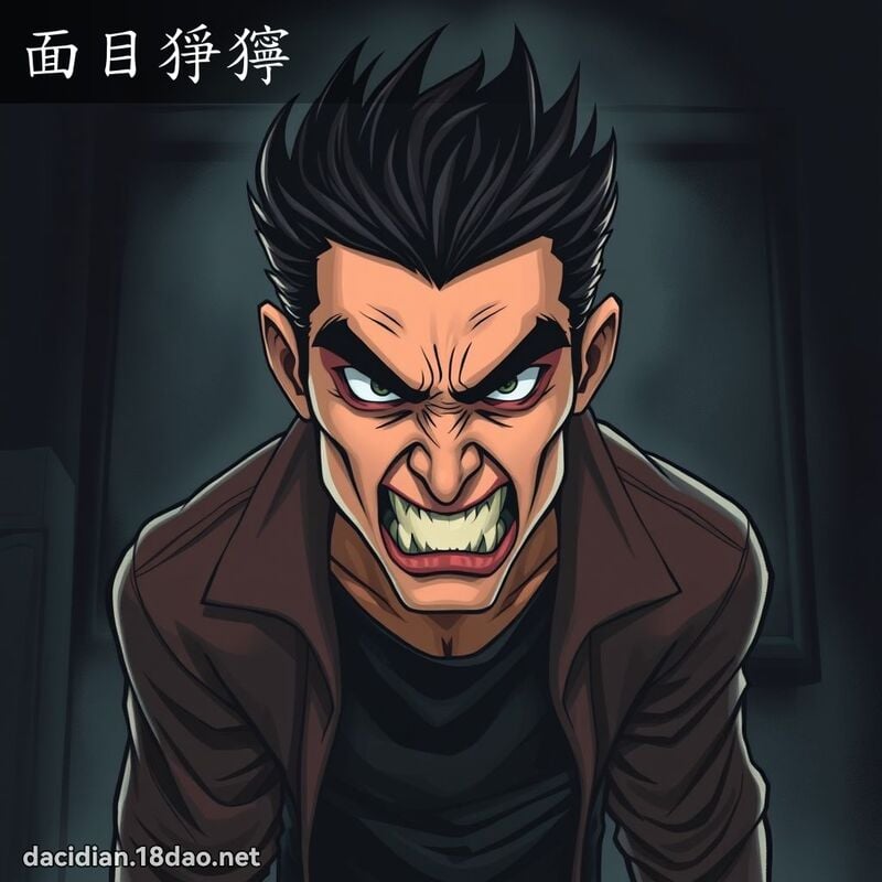 面目猙獰 - 國語大辭典配圖