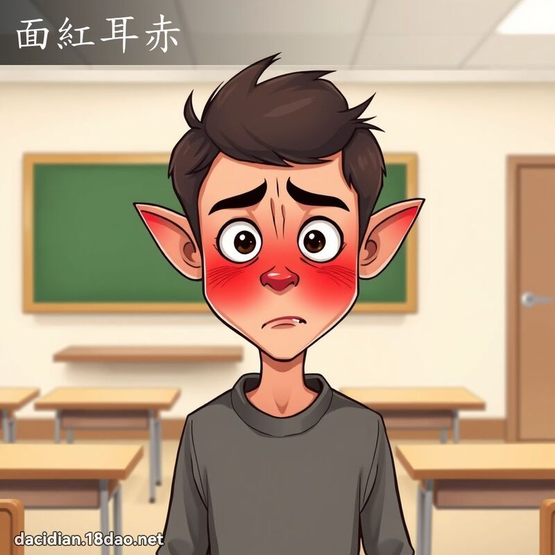 面紅耳赤 - 國語大辭典配圖
