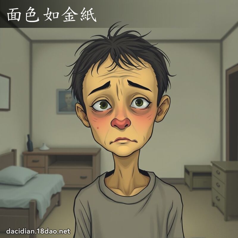 面色如金纸 - 国语大辞典配图