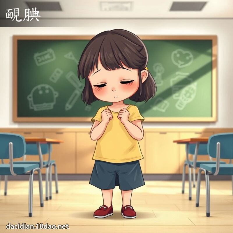 靦腆 - 國語大辭典配圖