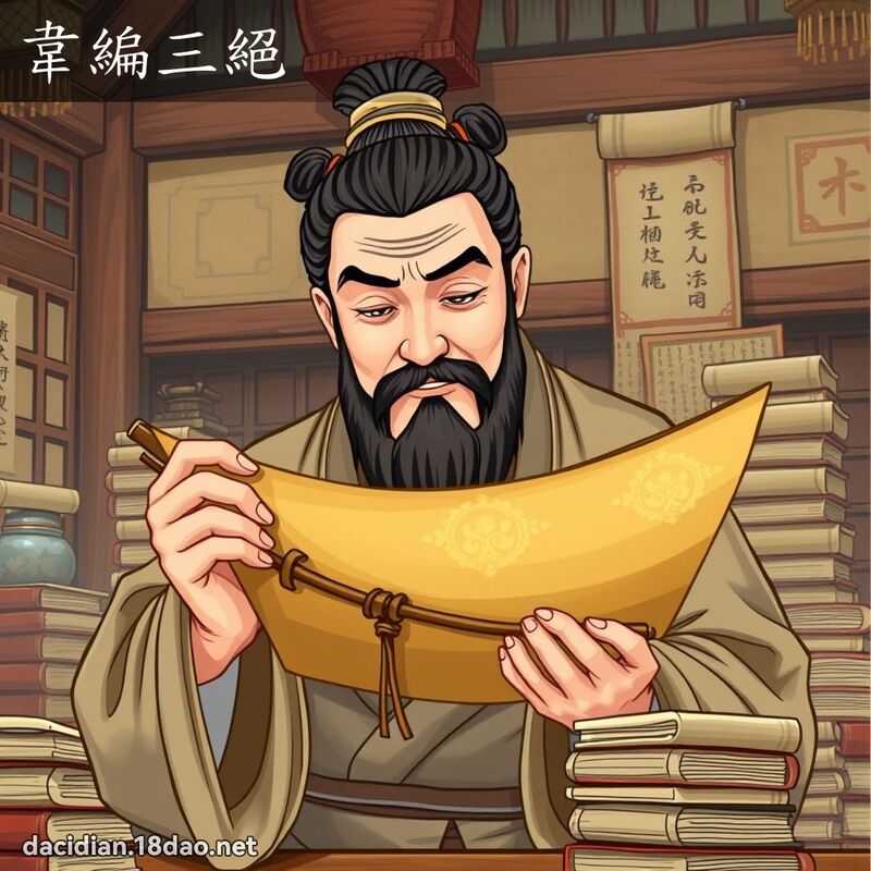 韦编三绝 - 国语大辞典配图