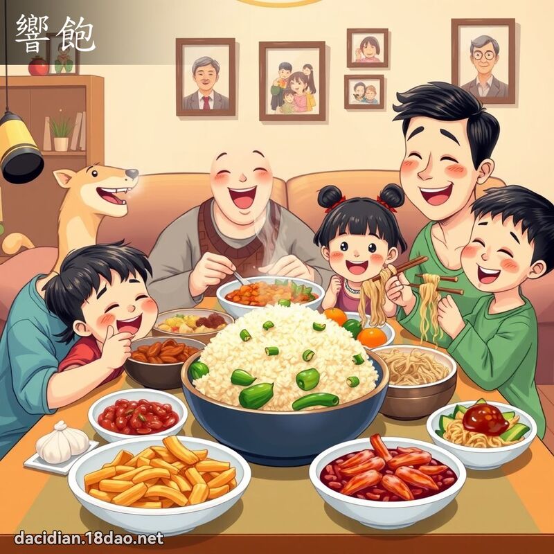 响饱 - 国语大辞典配图
