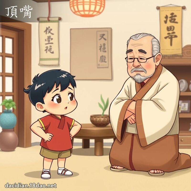顶嘴 - 国语大辞典配图