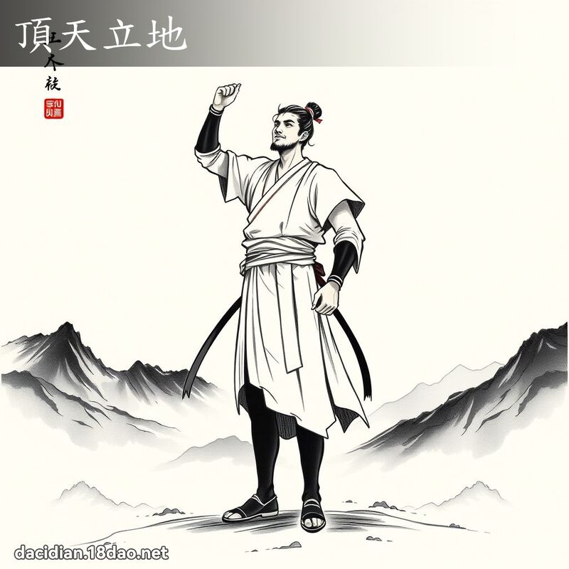 頂天立地 - 國語大辭典配圖