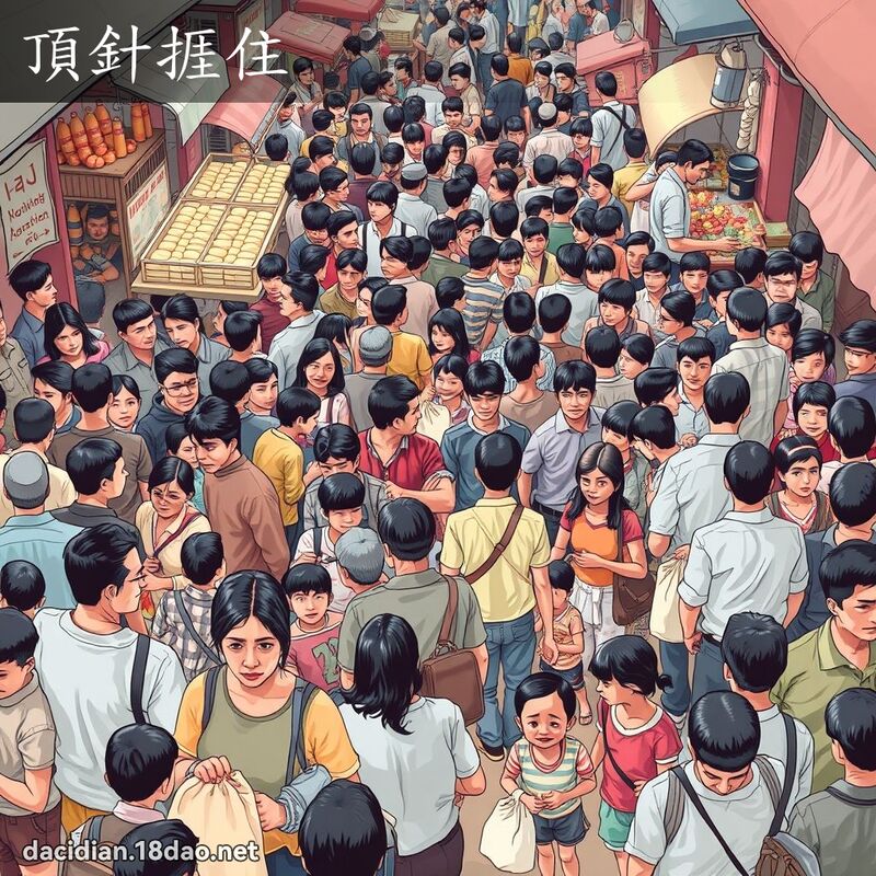 頂針捱住 - 國語大辭典配圖