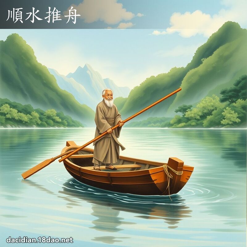 順水推舟 - 國語大辭典配圖