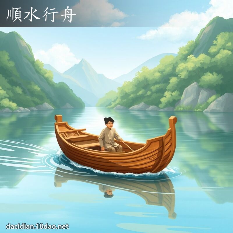 順水行舟 - 國語大辭典配圖