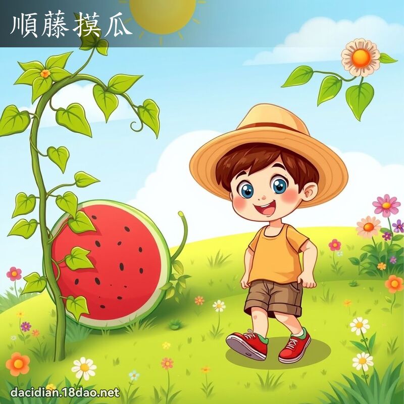 顺藤摸瓜 - 国语大辞典配图