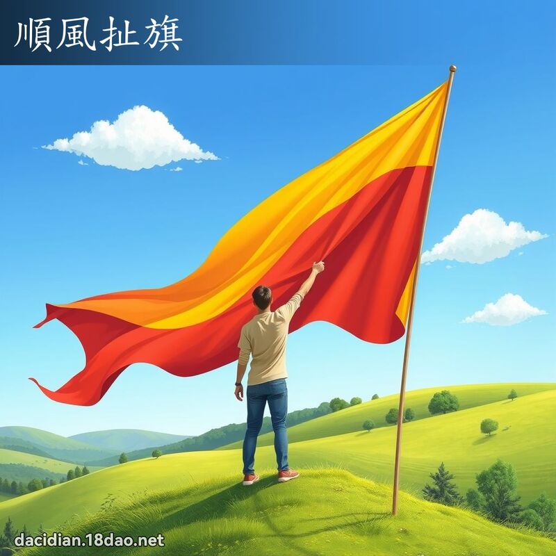 顺风扯旗 - 国语大辞典配图
