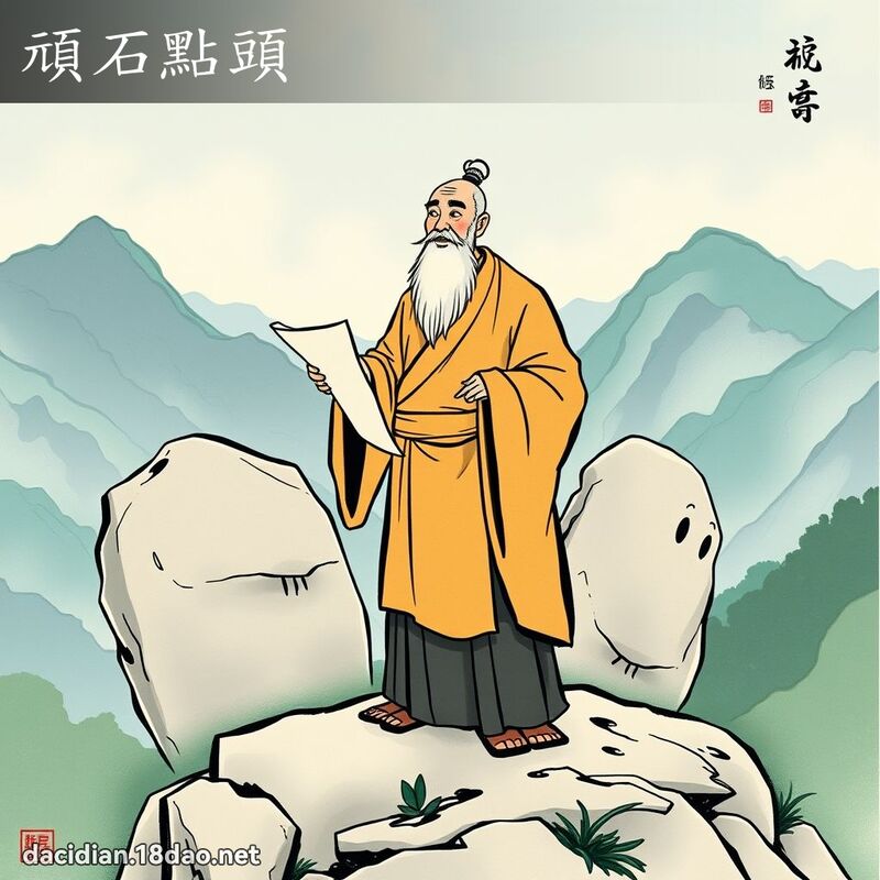 頑石點頭 - 國語大辭典配圖