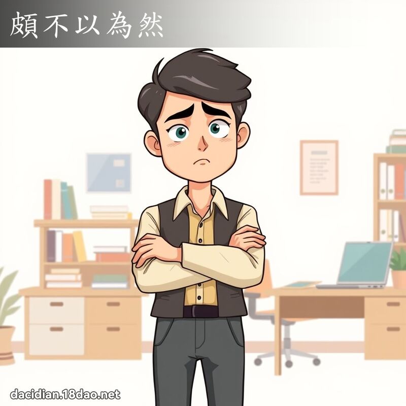 颇不以为然 - 国语大辞典配图
