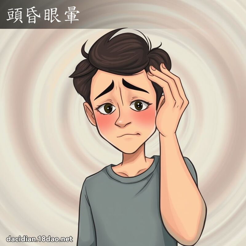 頭昏眼暈 - 國語大辭典配圖
