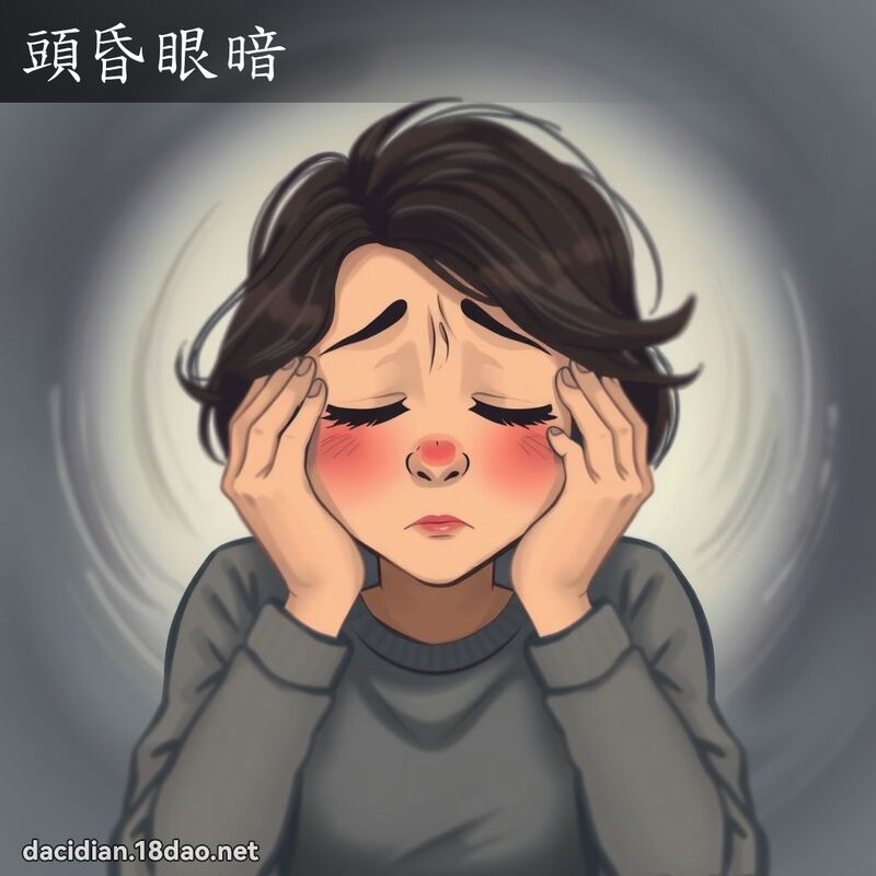 頭昏眼暗 - 國語大辭典配圖