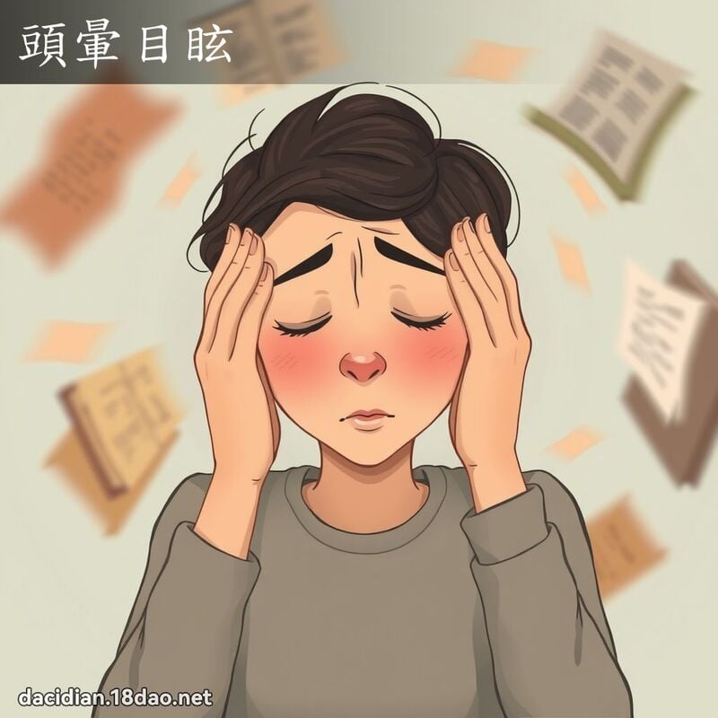 头晕目眩 - 国语大辞典配图