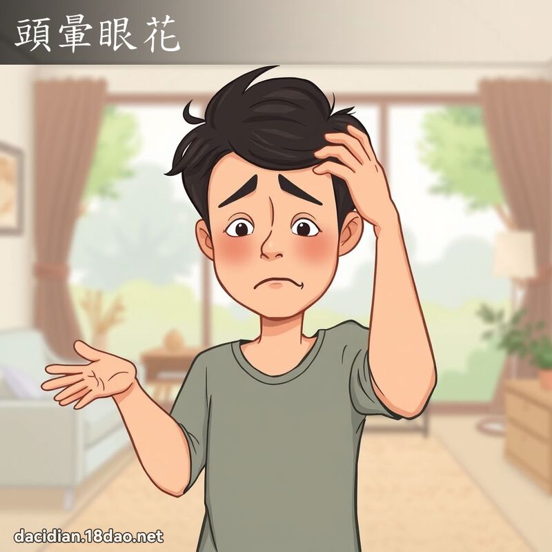 頭暈眼花 - 國語大辭典配圖