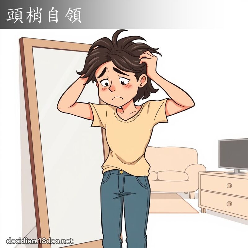 头梢自领 - 国语大辞典配图