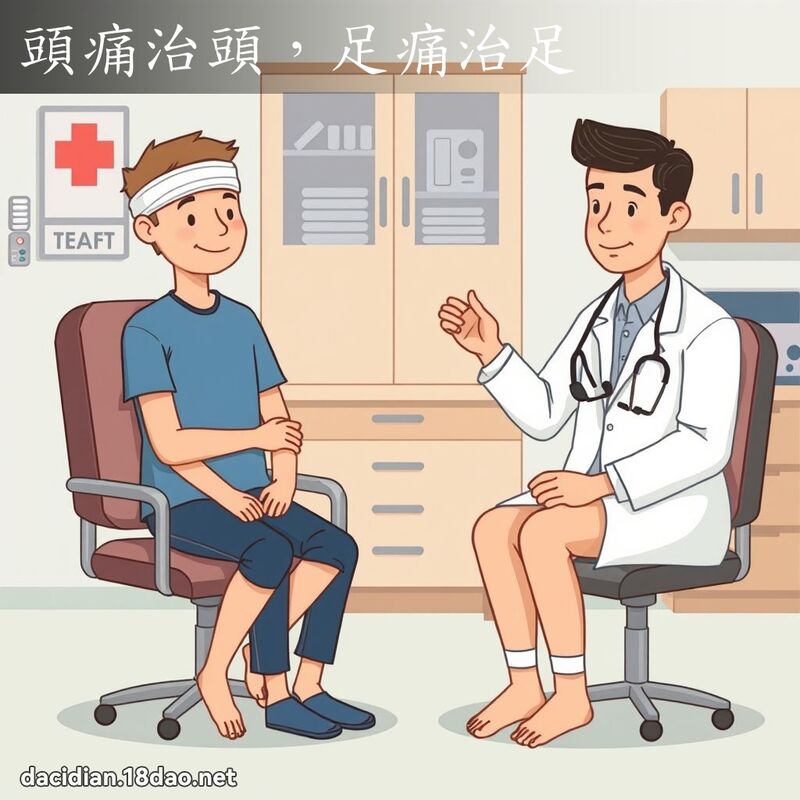 头痛治头，足痛治足 - 国语大辞典配图