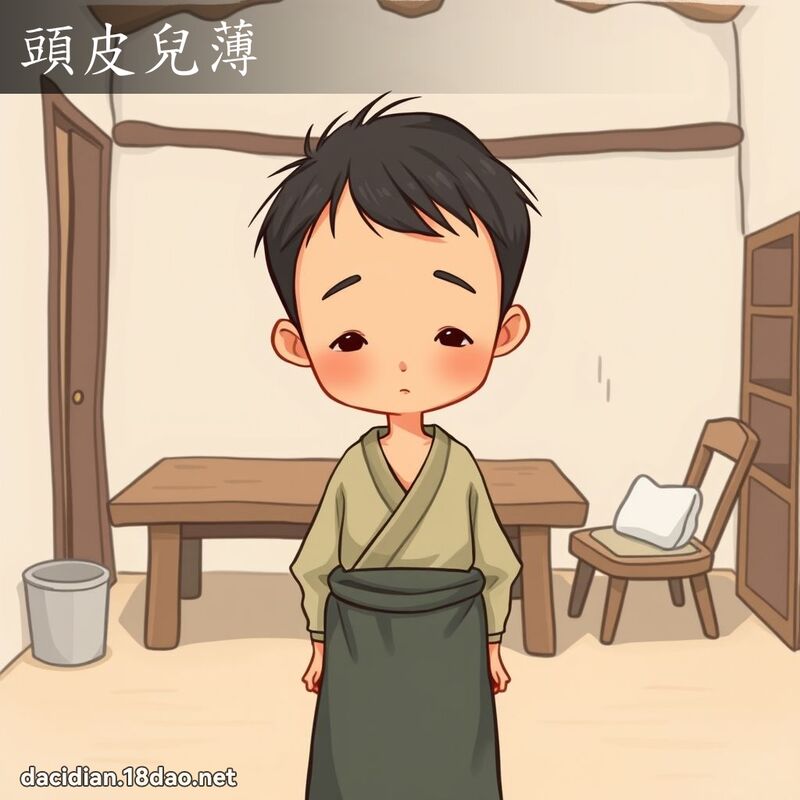 头皮儿薄 - 国语大辞典配图