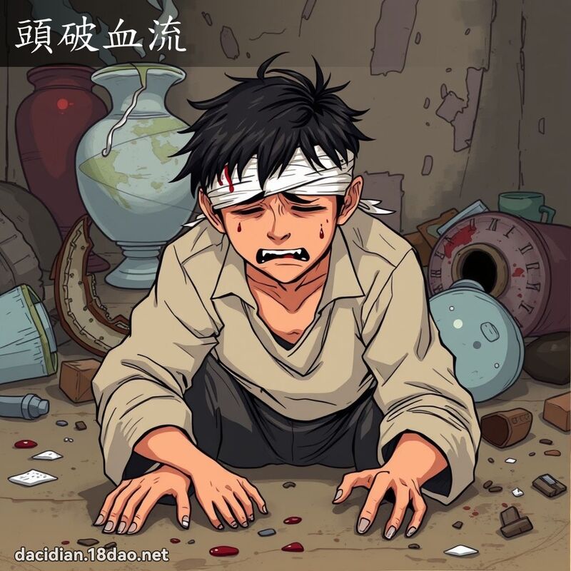 頭破血流 - 國語大辭典配圖