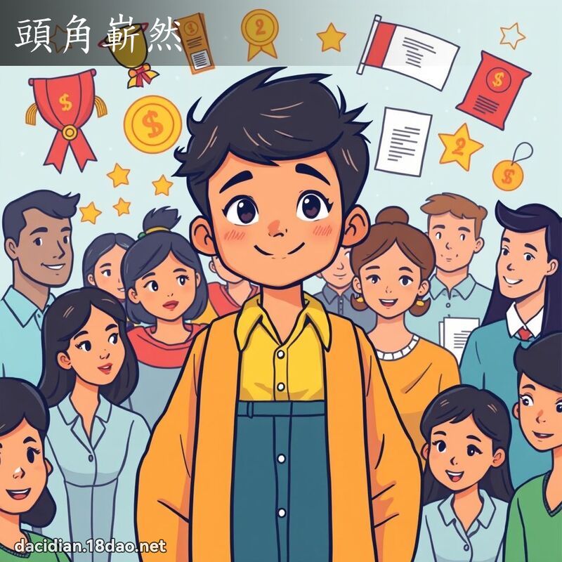 頭角嶄然 - 國語大辭典配圖