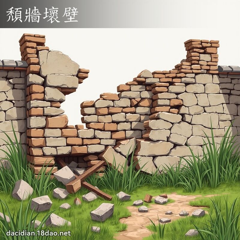 颓墙坏壁 - 国语大辞典配图
