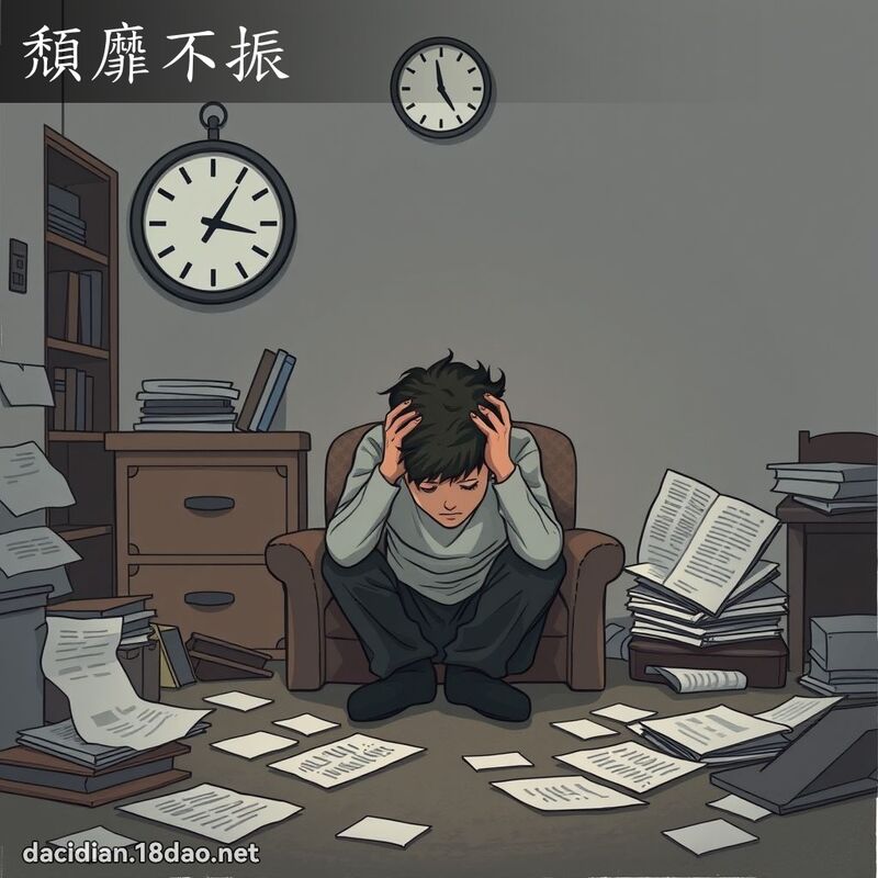 颓靡不振 - 国语大辞典配图