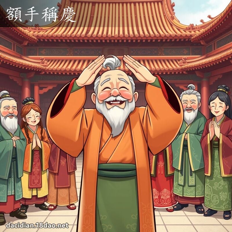 額手稱慶 - 國語大辭典配圖