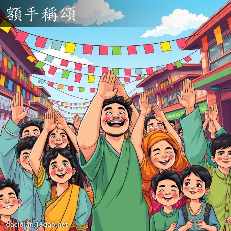 额手称颂 - 国语大辞典配图
