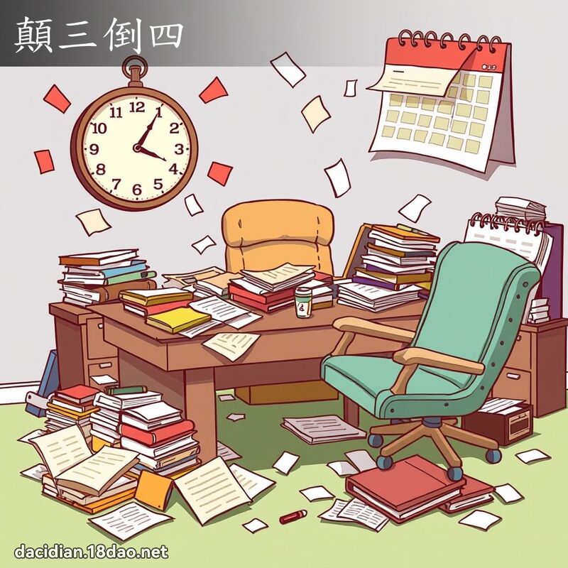顛三倒四 - 国语大辞典配图